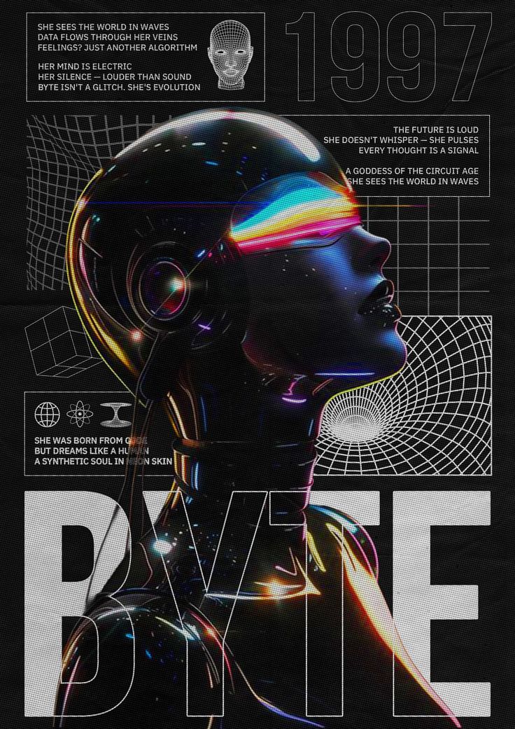 BYTE — futuristic editorial poster